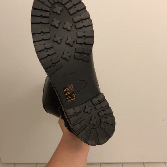 Karl Lagerfeld Black Studded Rubber Wellington Boots - Picture 3 of 7